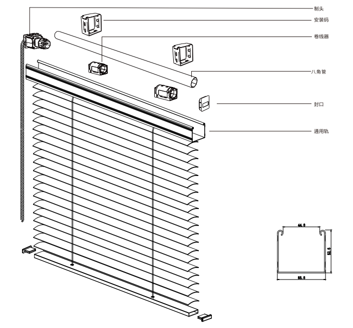 八角管木百叶帘系统